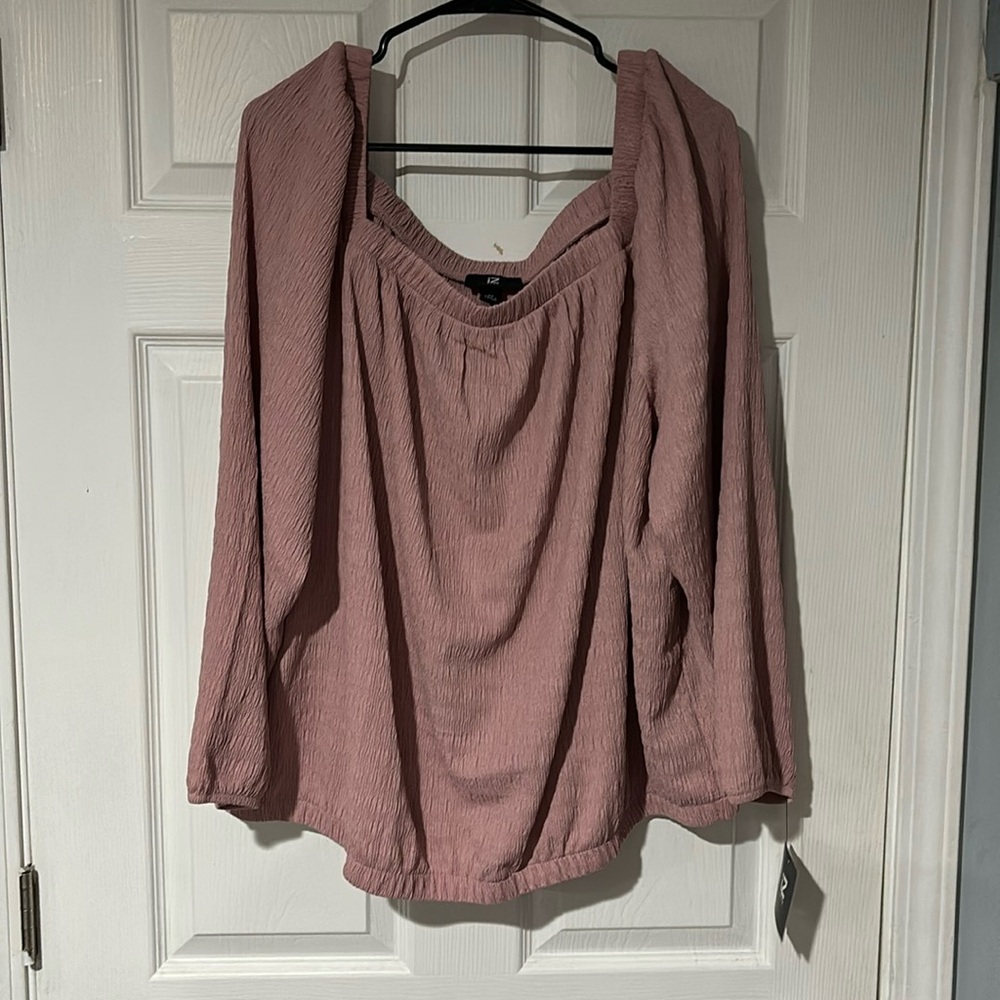 Mauve Blouse Top Long Sleeve 3x BNWT